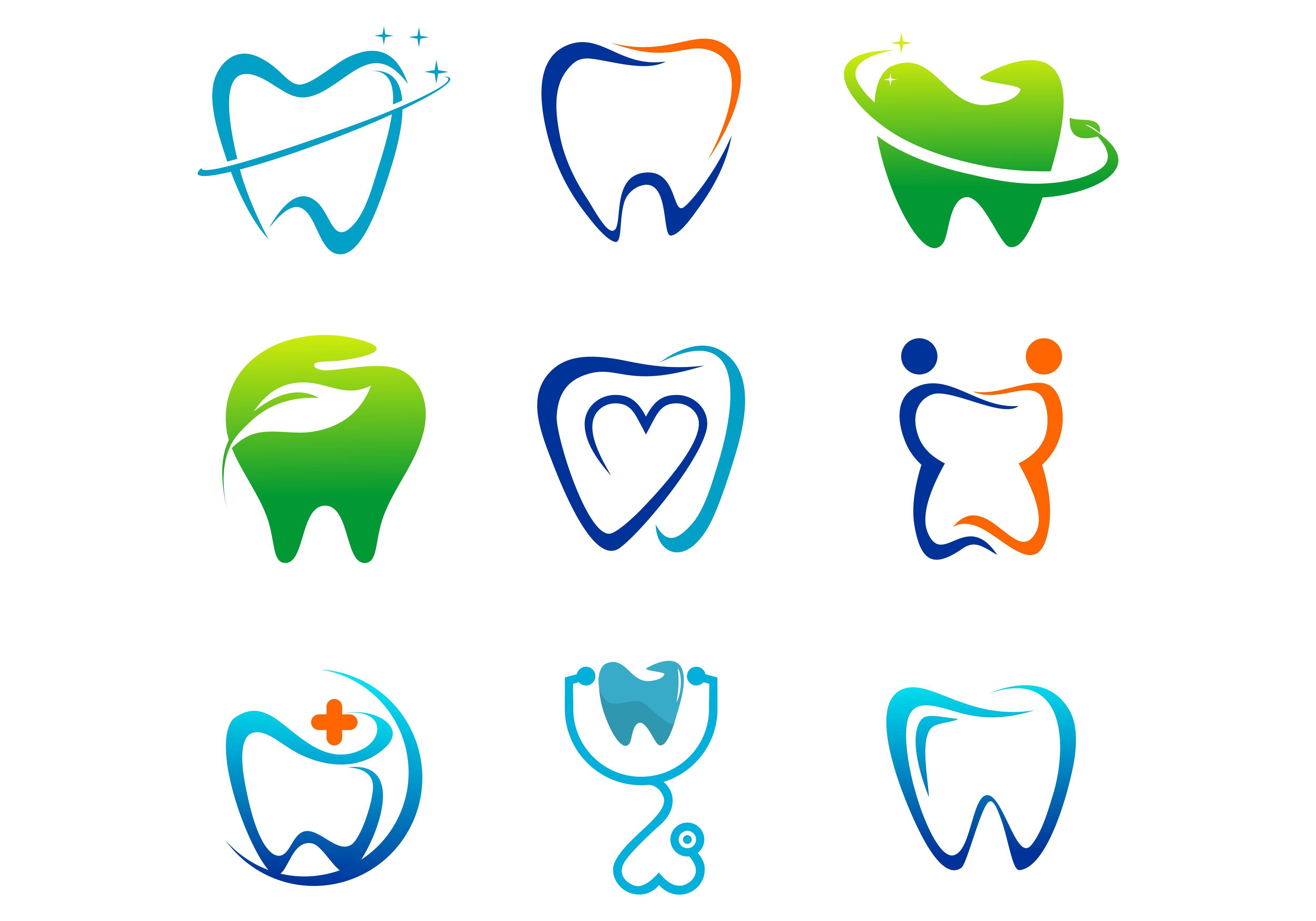Dentist Logo - Set of Dental Tooth, Dentist Logo