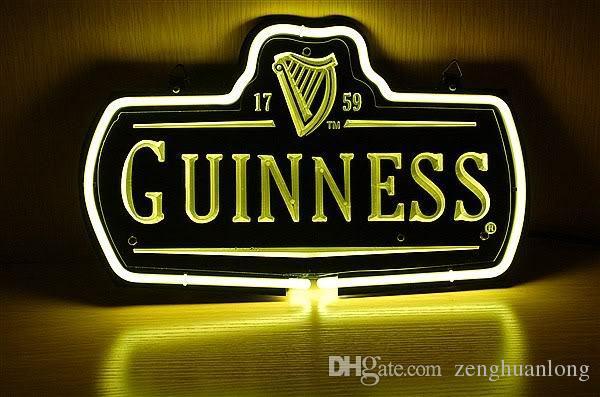 1759 Logo - Fashion New Handcraft Guinness 1759 Logo INNESS Real Glass Beer Bar Display  neon sign 19x15!!!Best Offer!