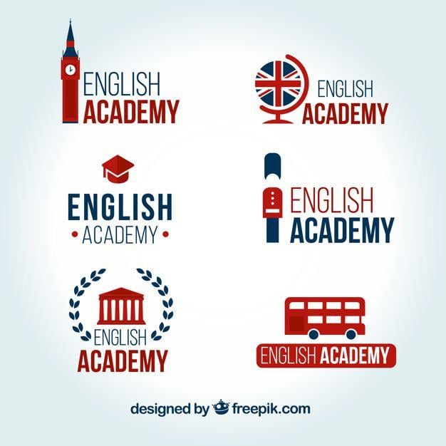 Ingles Logo - Set de logos de academia de inglés. Descargar Vectores gratis