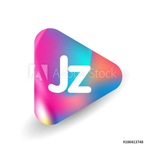JZ Logo - Letter JZ logo in triangle shape and colorful background, letter