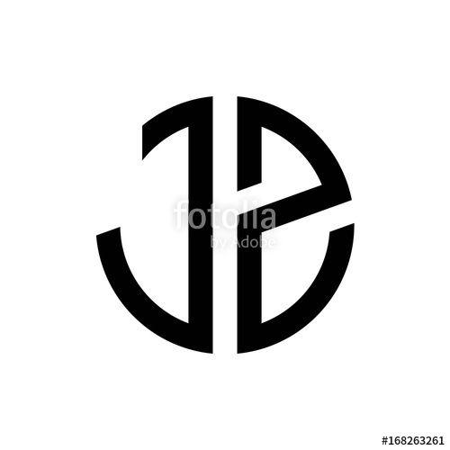 JZ Logo - initial letters logo jz black monogram circle round shape vector ...