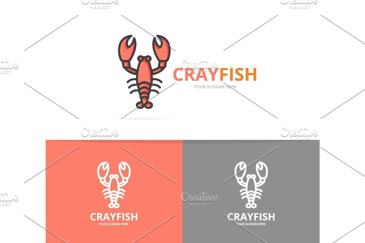 Crayfish Logo - Vector lobster and cancer logo design template