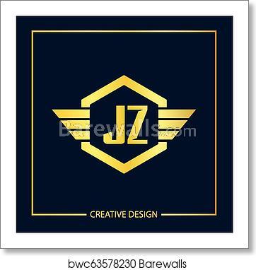 JZ Logo - Initial Letter JZ Logo Template Design Vector Illustration art print poster