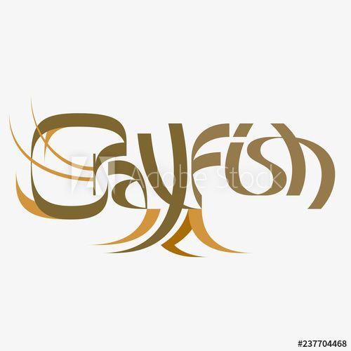 Crayfish Logo - Animal typography, animal calligraphy, animal logo, animal logotype