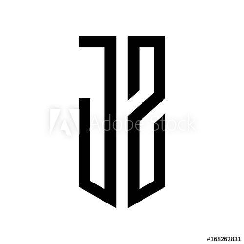JZ Logo - initial letters logo jz black monogram pentagon shield shape