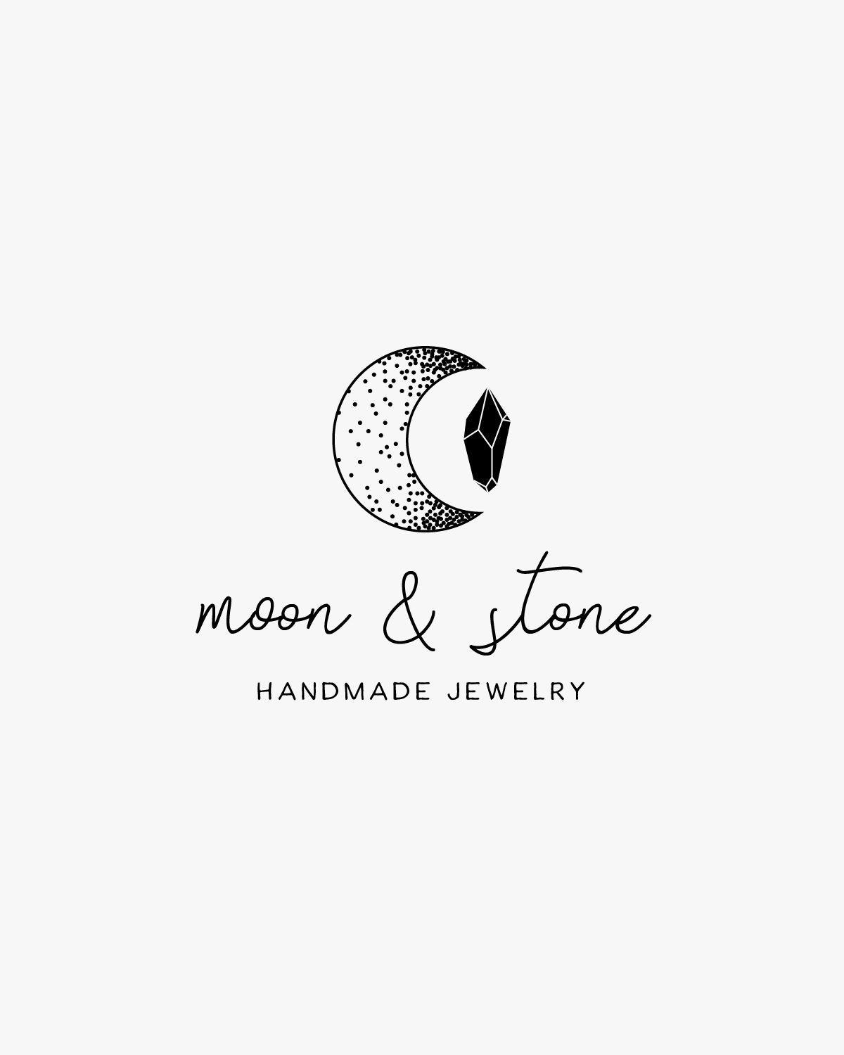 Pointillism Logo - Premade Logo Design, Onyx Logo, Crescent Moon Logo Design, Witch ...