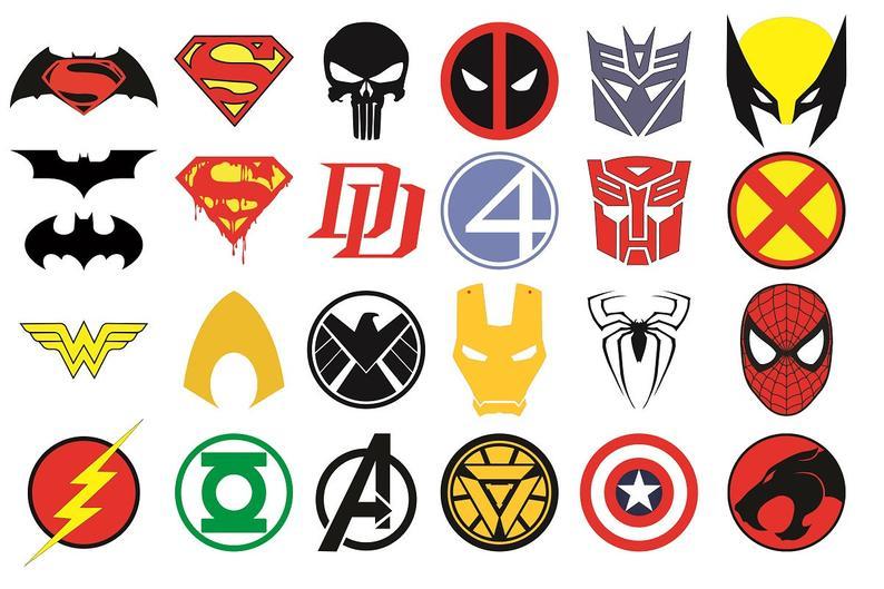 Supergero Logo - Superhero Logos Vector, Superhero SVG, Superhero Clipart, Silhouette Cricut  Cut Files, Comic svg, SVG, AI, Dxf, Eps