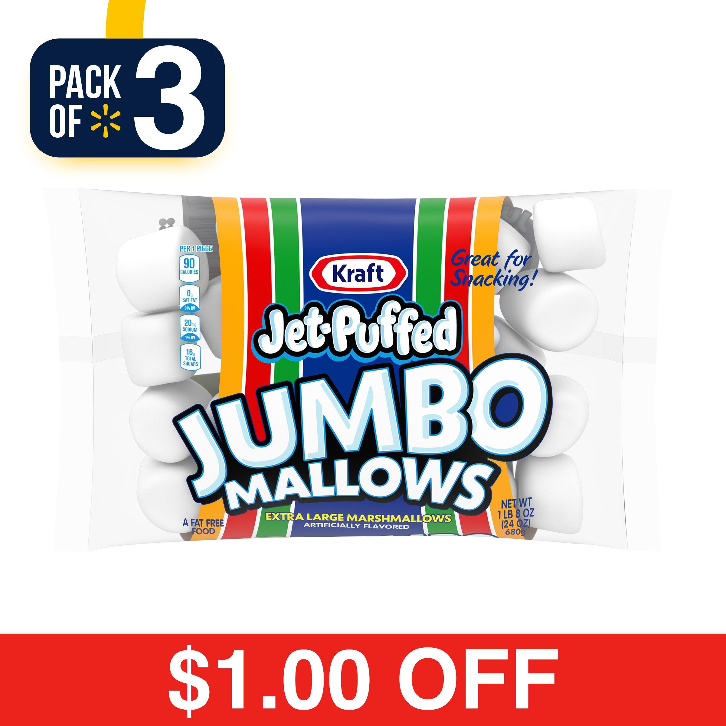 Jet-Puffed Logo - 3 Pack) Jet-Puffed Jumbo Mallows Marshmallows, 24 oz Bag - Walmart.com