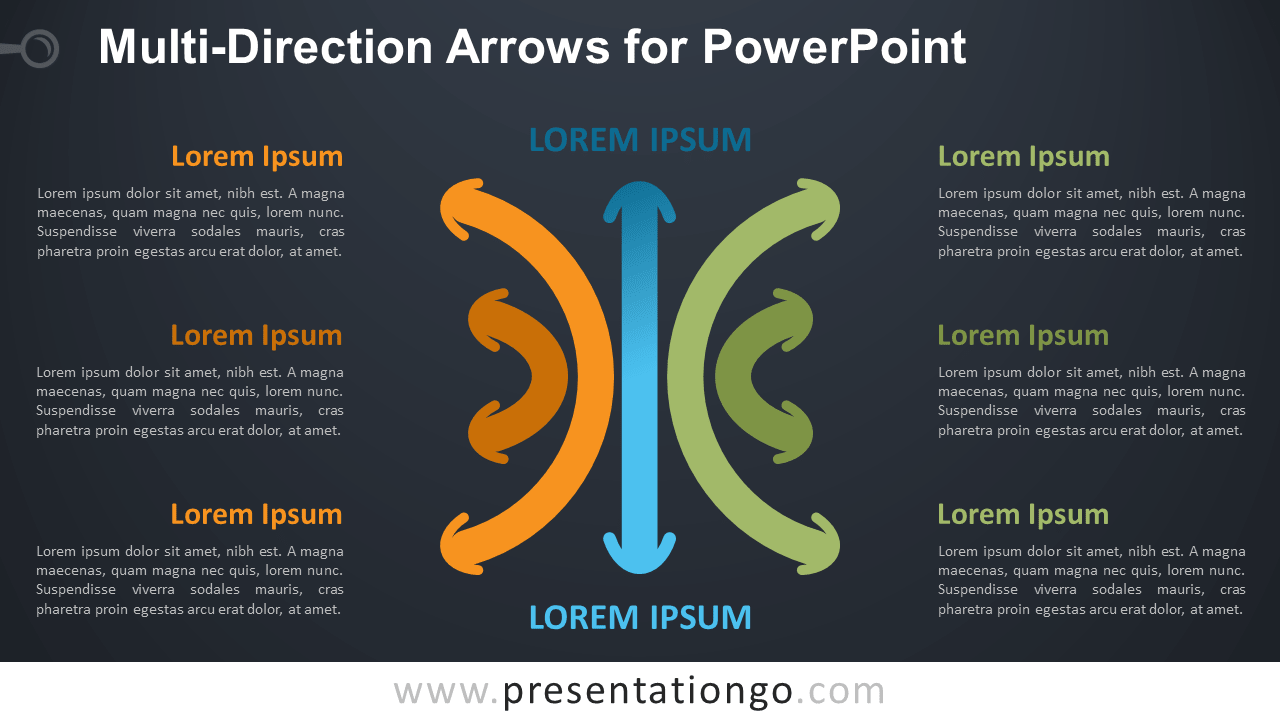 Multi-Direction Logo - Multi-Direction Arrows for PowerPoint - PresentationGO.com