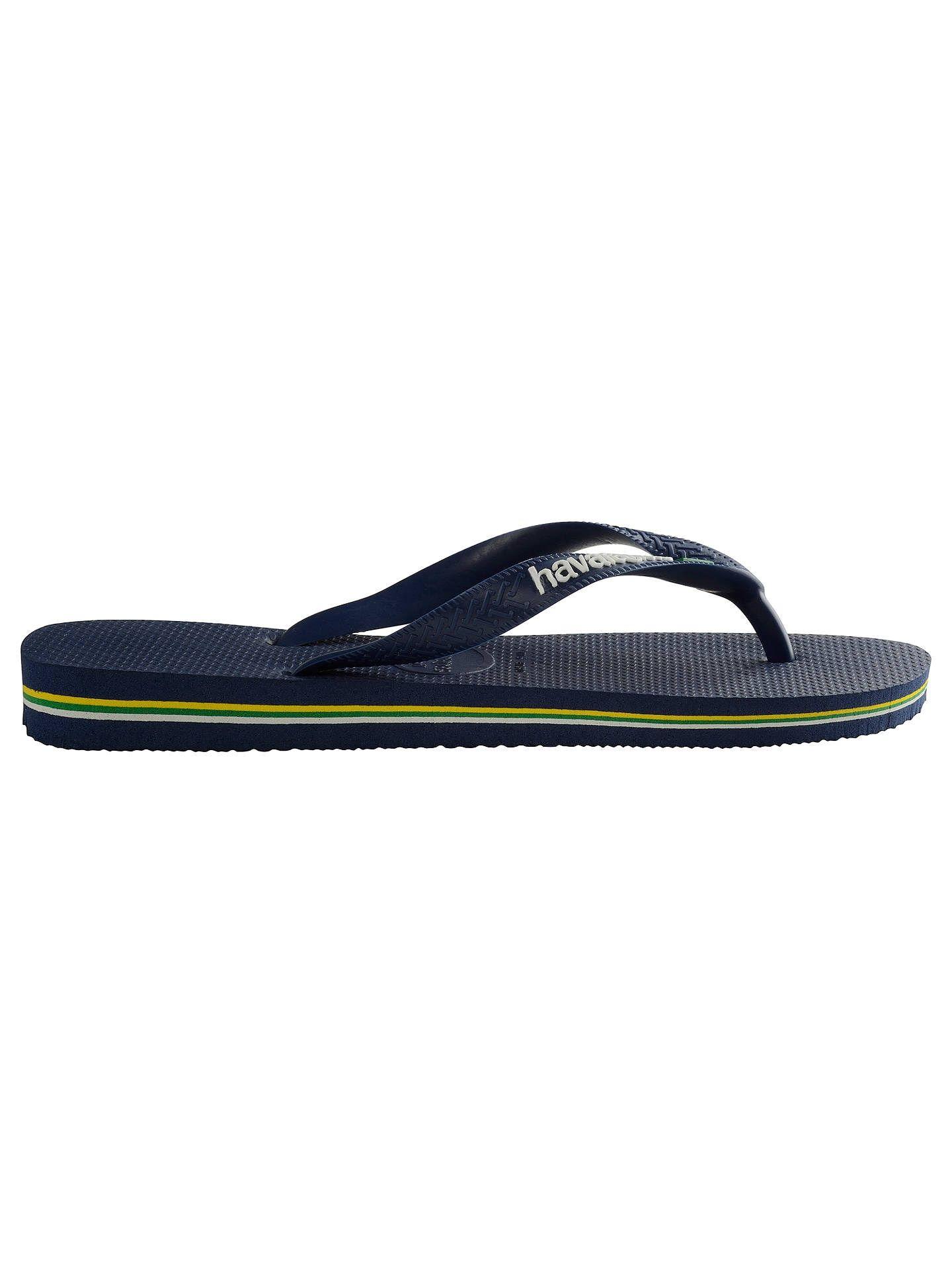 Havaianas Logo - Havaianas Brasil Logo Flip Flops, Navy Blue at John Lewis & Partners