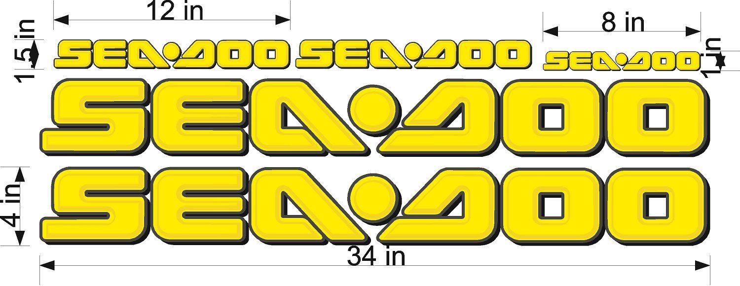 Sea-Doo Logo - SEA DOO 3D YELLOW LOGO 4x34 DECAL SET GRAPHIC STICKER PACKAGE, REPLACEMENT