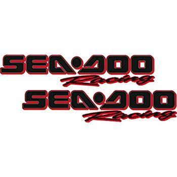 Sea-Doo Logo - Sea-Doo Racing / PAIR / Black RED OUTLINE Vinyl Vehicle Personal Watercraft  Graphics Decal Stickers