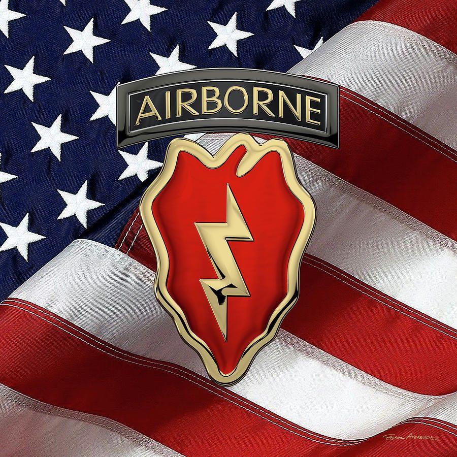 Ibct Logo - 4th Brigade Combat Team 25th Infantry Division Airborne - 4th I B C T  Insignia Over American Flag by Serge Averbukh