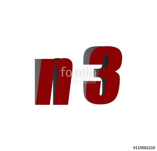 N3 Logo - N3 Logo Initial Red And Shadow Stock Image And Royalty Free Vector