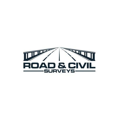 Road Logo - a standout bridge construction logo for Road & Civil Surveys. Logo