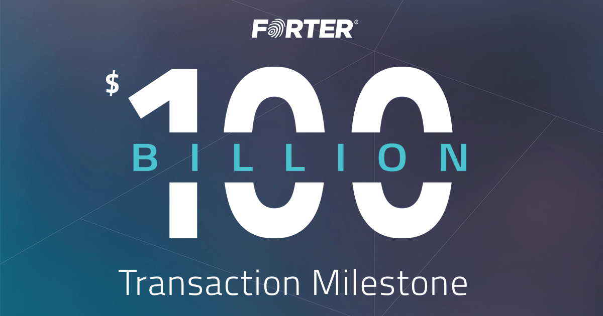 Forter Logo - Fraud Prevention Platform | Forter's $100 Billion Transaction Milestone