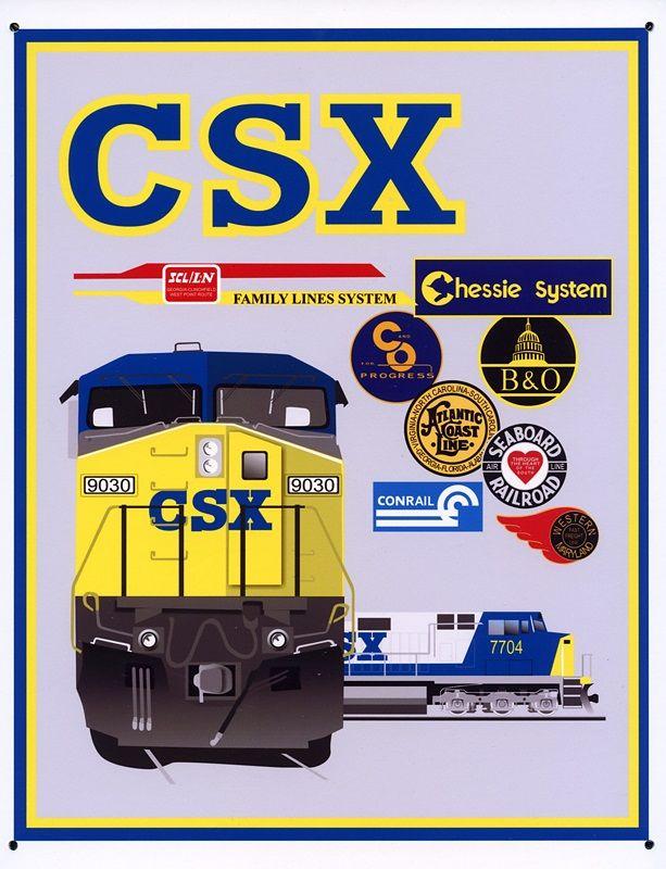 CSXT Logo - Metal Sign with Heritage Logos