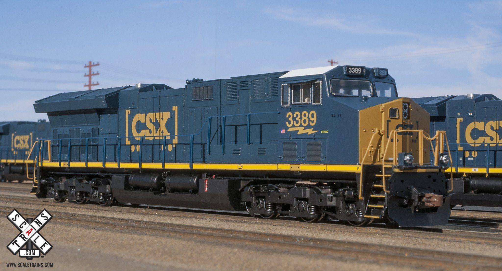 CSXT Logo - Operator HO Scale GE Tier 4 GEVo ET44AC, CSX/YN3 Boxcar Logo