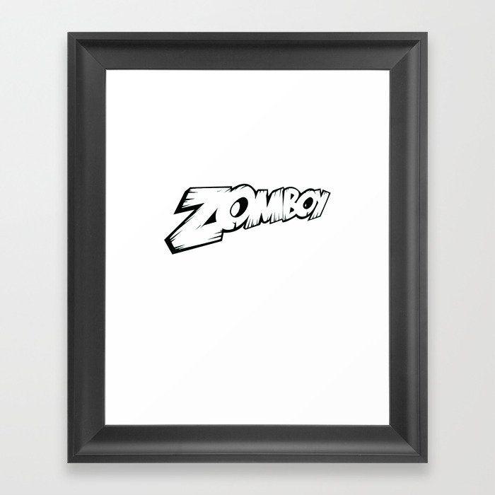 Zomboy Logo - Zomboy logo Black / White Framed Art Print