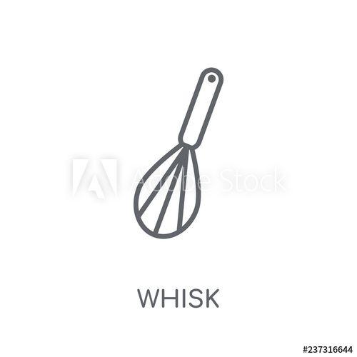 Whisk Logo - Whisk linear icon. Modern outline Whisk logo concept on white