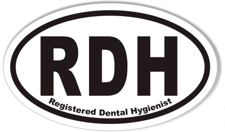 RDH Logo - RDH Registered Dental Hygienist Oval Bumper Stickers