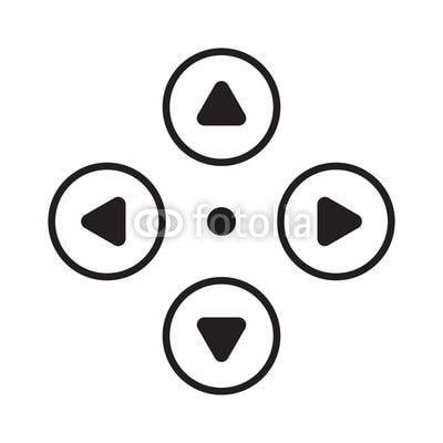D-Pad Logo - Game control. Video game controller. D-pad icon. Up, down, left and ...