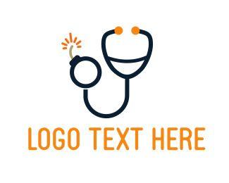 Stethoscope Logo - Stethoscope & Bomb Logo