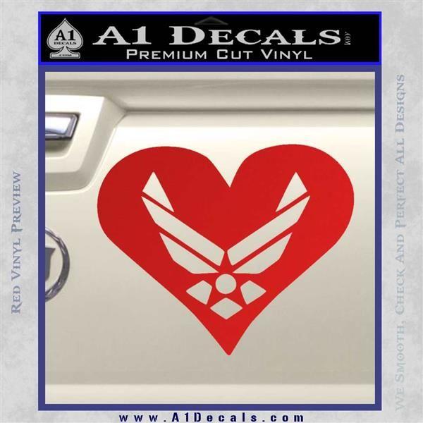 Airforce Logo - Airforce Logo Heart New Decal Sticker A1 Decals