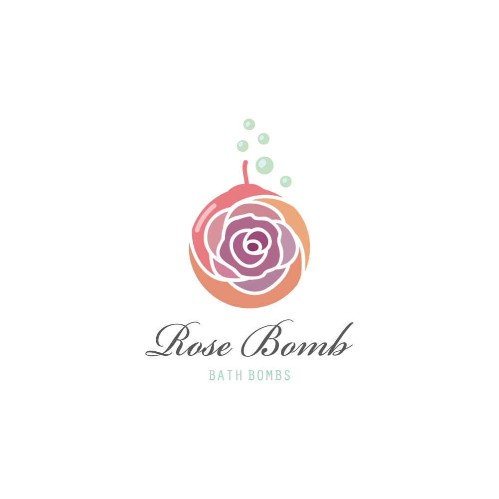 Bomb Logo - Rose Bath bomb