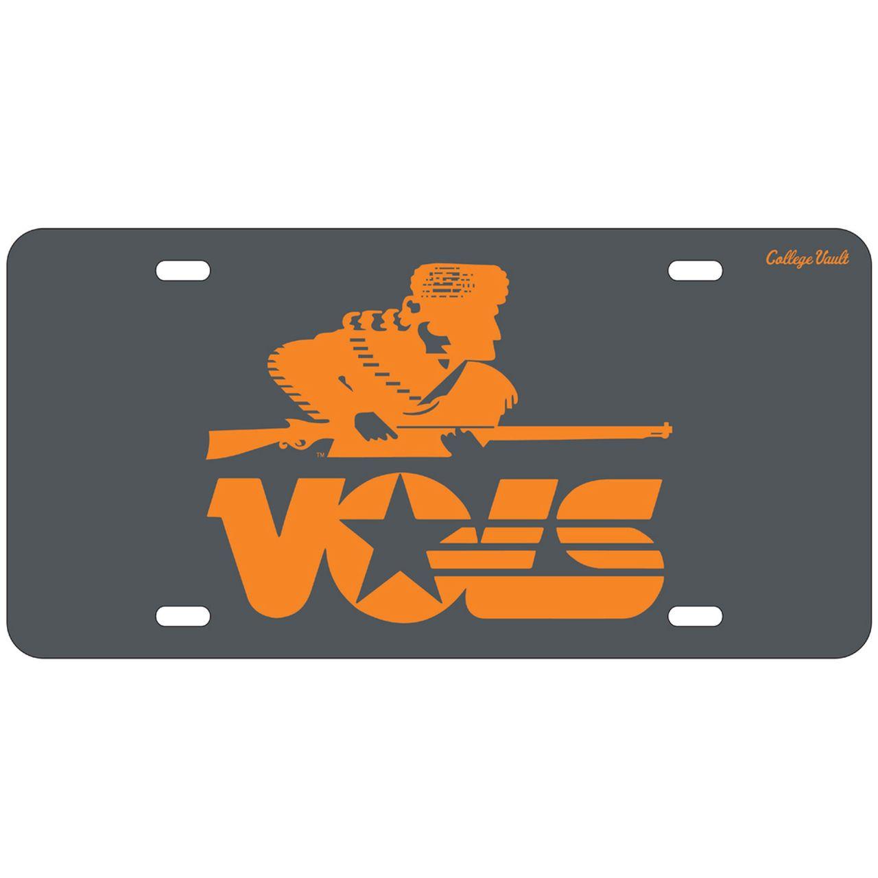 Rifleman Logo - Tennessee Volunteers Wincraft Grey Glossy Print License Plate - Rifleman  Logo