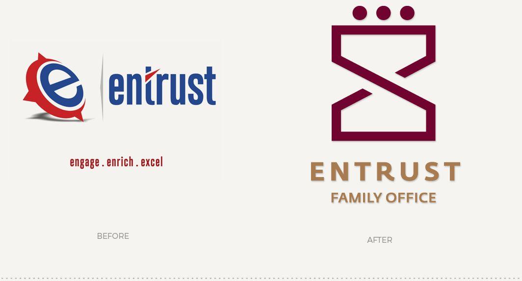 Cracker Logo - Cracker & Rush: Case Study - Entrust Family Office - Logo - Before ...