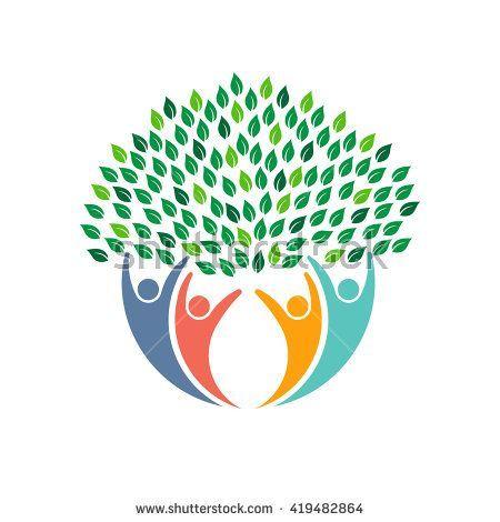 TreePeople Logo - Environmental tree people logo. Vector graphic design | Trees Logo ...