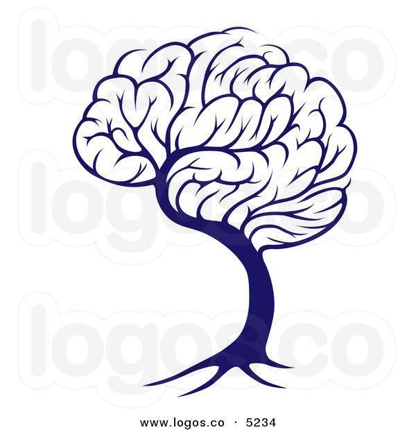 Cerebro Logo - Royalty Free Vector of a Blue Brain Tree Logo | ASHT cover in 2019 ...