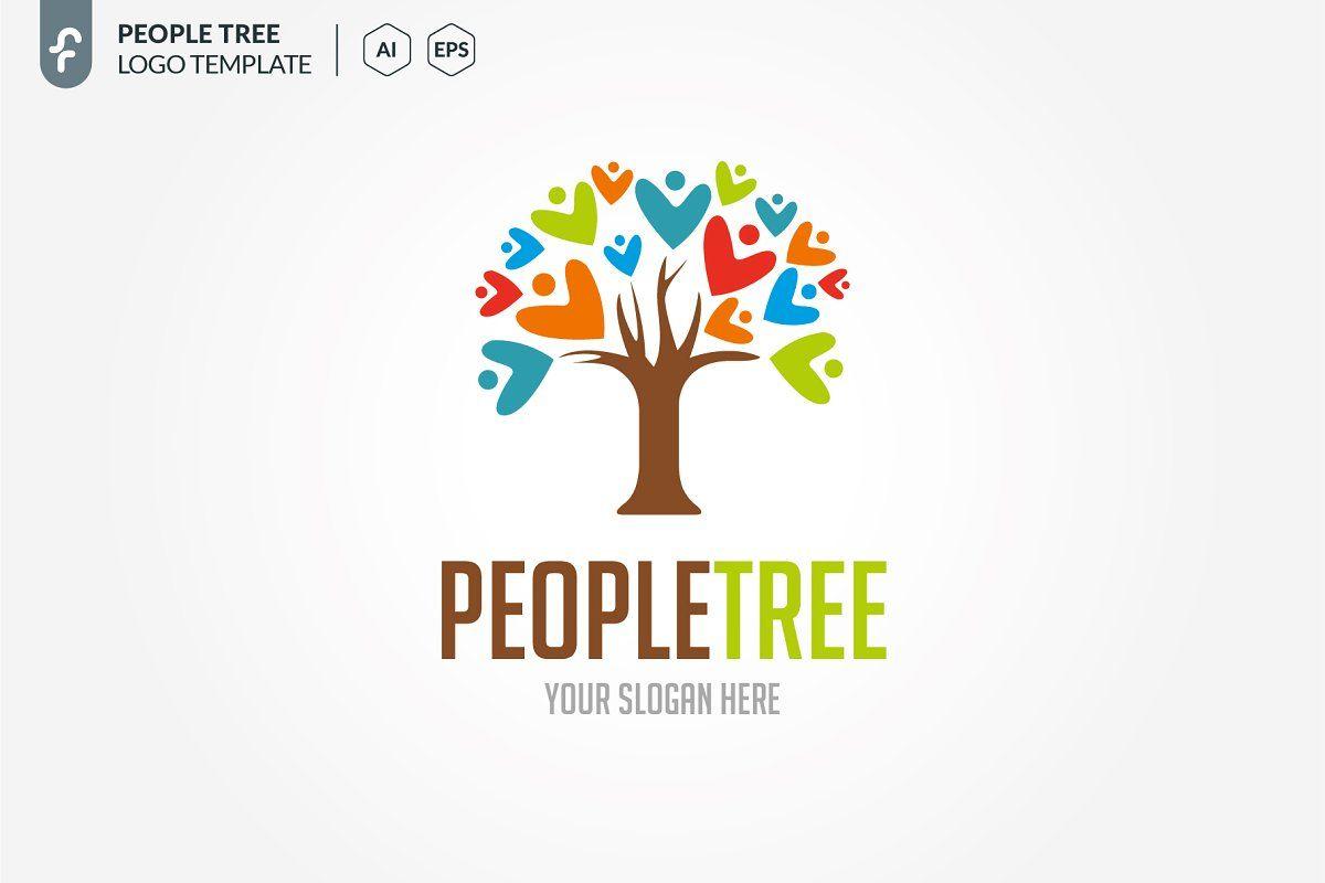 TreePeople Logo - People Tree Logo Logo Templates Creative Market