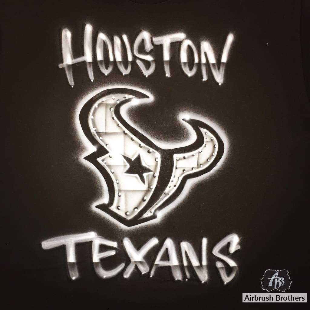 Texasn Logo - Black and White Texans Logo - Airbrush Brothers