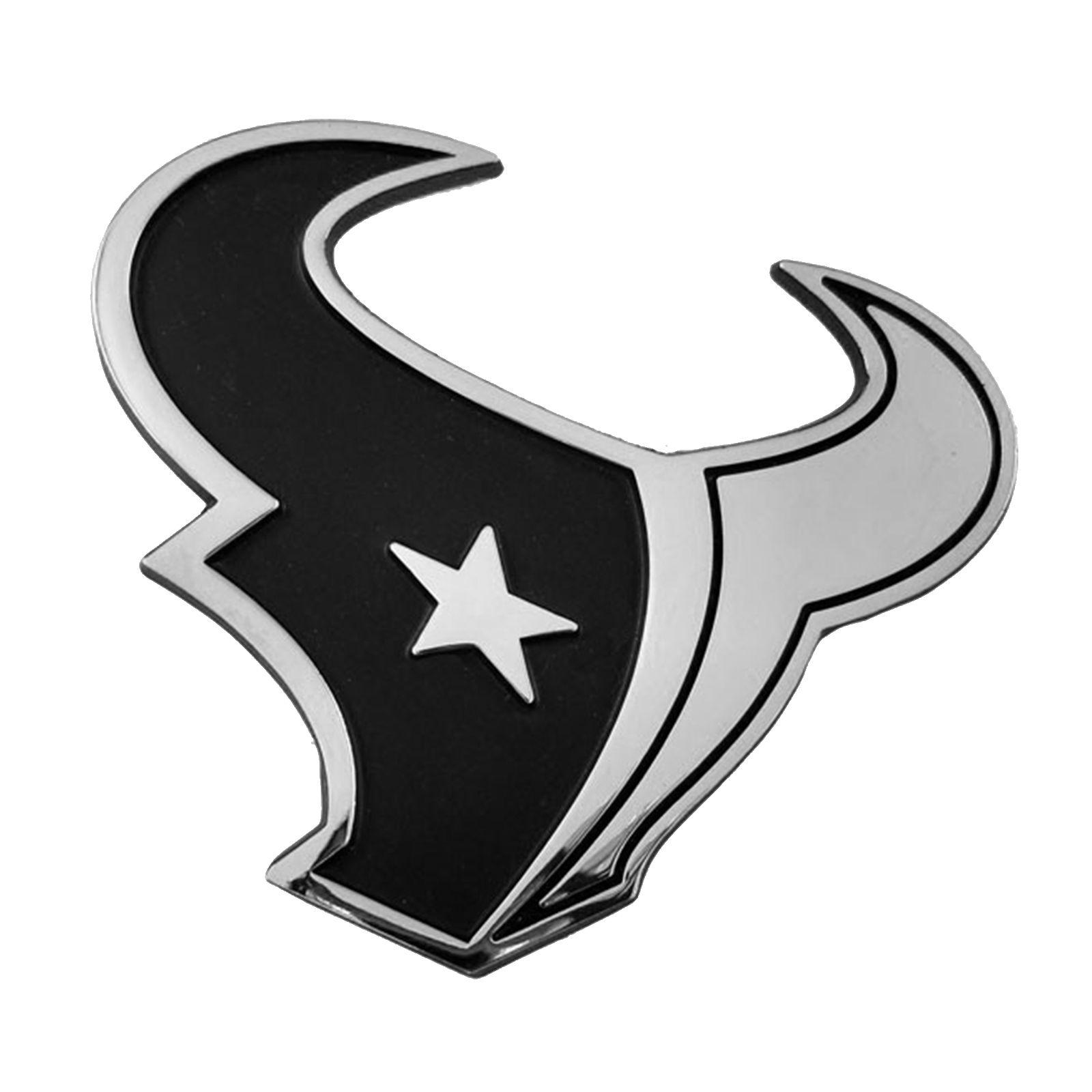 Texasn Logo - Details about Houston Texans Premium Solid Metal Chrome Auto Emblem Team  Logo Car Truck Logo