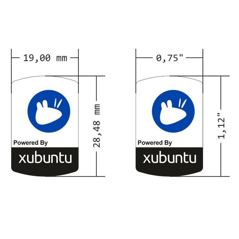 Xubuntu Logo - Xubuntu Label / Aufkleber / Sticker / Badge / Logo 1,9cm x 2,8cm [315]