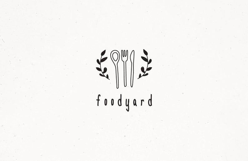 Foodie Logo - Premade Food Logo Design Branding Custom Blog Brand Foodie Identity  Restaurant Nutrition Diet Healthy Organic Balanced Lifestyle Design