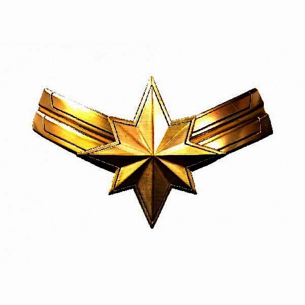 Vstar Logo - Marvel Comics Captain Marvel V Star Logo Antique Gold Pewter Enamel Pin  UNUSED