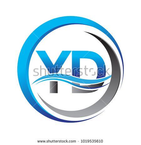 Yd Logo - initial letter logo YD company name blue and grey color on circle ...