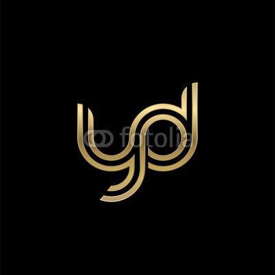 Yd Logo - Initial lowercase letter yd, linked outline rounded logo, elegant ...