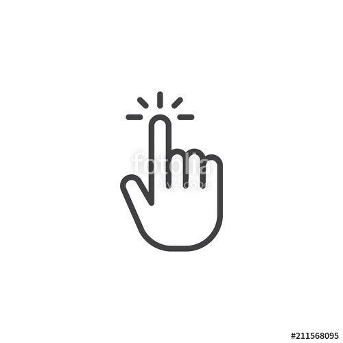 Finger Logo - Click hand outline icon. linear style sign for mobile concept