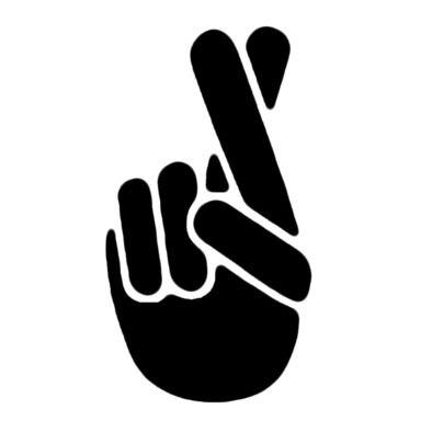 Finger Logo - Cross Finger T Shirt: Corner Logo, Black