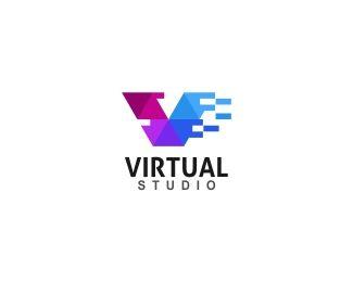 Virtual Logo - Virtual V letter Designed
