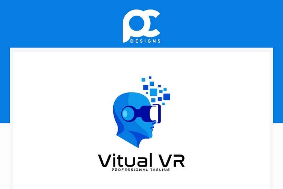 Virtual Logo - VR Virtual Tech Logo Template