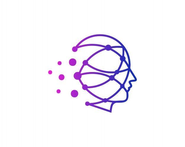 Virtual Logo - Virtual head icon logo design Vector
