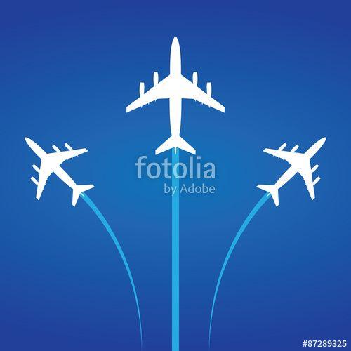 Airplanes Logo - Vector Modern Minimalistic Airplanes Logo Stock image and royalty