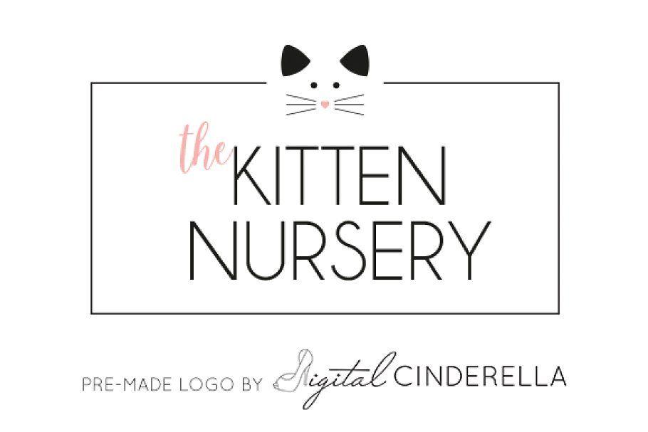 Kitten Logo - Black, White & Blush Kitty Logo
