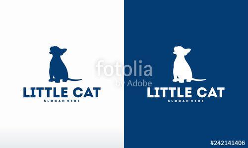 Kitten Logo - Little Cat logo designs vector, Kitten logo Stock image and royalty