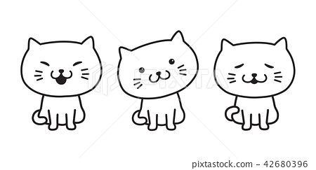 Kitten Logo - cat vector character calico kitten logo cartoon Illustration